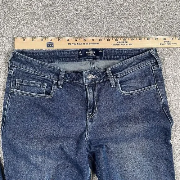Hollister Low Rise Flare Vintage Stretch Womens Jeans Denim Dark Wash Size 14R - Picture 9 of 9